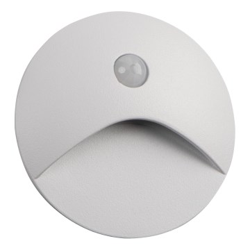 LED світильник для сходів з датчиком руху та датчиком сутінків EXIN LED/2,5W/230V 4000K IP65 білий круглий