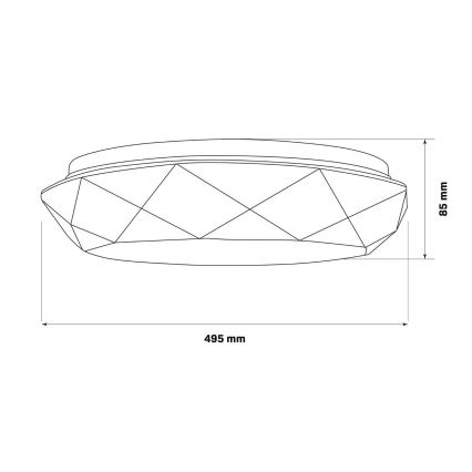 LED світильник для ванної з регулюванням яскравості GALAXY LED/72W/230V діаметр 49 cm 3000-6000K IP44 + пульт дистанційного керування