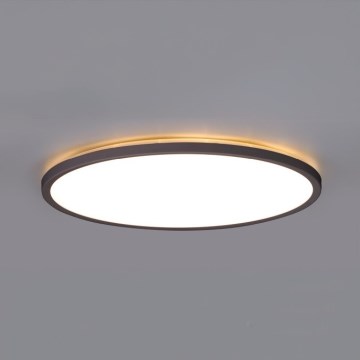 LED Світильник для ванної кімнати з датчиком руху та освітленості NIVERA LED/24W/230V IP54 3000/4000/6000K діаметр 30 см чорний + пульт дистанційного керування