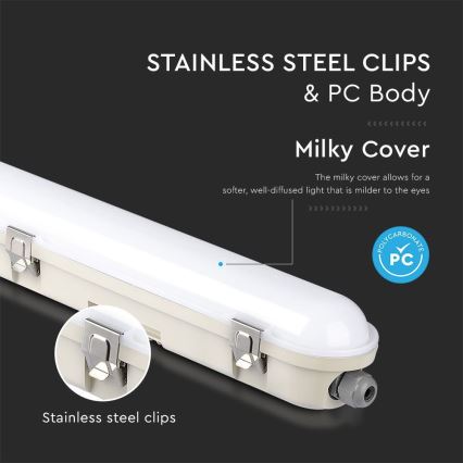 Світильник LED технічний люмінесцентний з аварійним модулем EMERGENCY LED/36W/230V 6500K 120см IP65