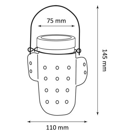 LED Світильник на сонячній батареї CACTUS LED/1,2V IP44