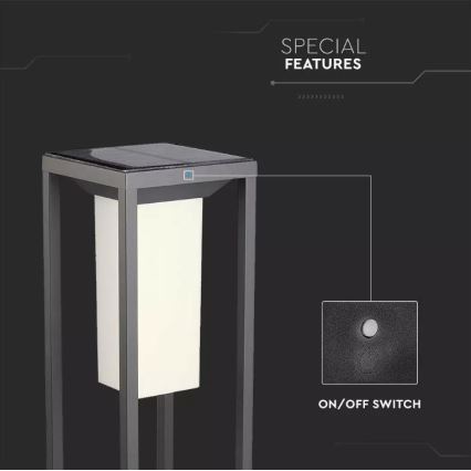 LED світильник на сонячній батареї з датчиком SAMSUNG CHIP LED/2W/3,7V IP65