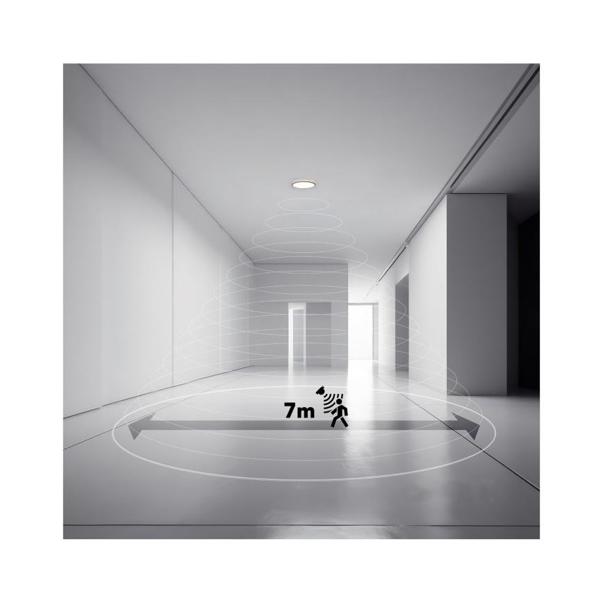 Світильник для ванної кімнати з LED, датчиком руху та сутінковим датчиком NIVERA LED/18W/230V IP54 3000/4000/6000K діаметром 30 см білий + дистанційне керування