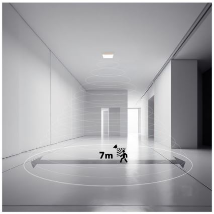 Світильник для ванної кімнати LED з датчиком руху та сутінків NIVERA LED/24W/230V IP54 3000/4000/6000K 30x30 см білий + дистанційне керування