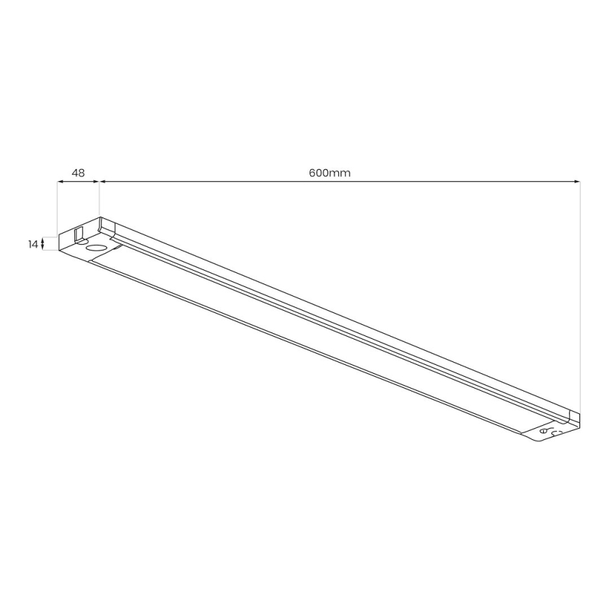 LED світильник під шафу LED/18W/230V 2700/3000/4000/5000/5700K 60 см чорний