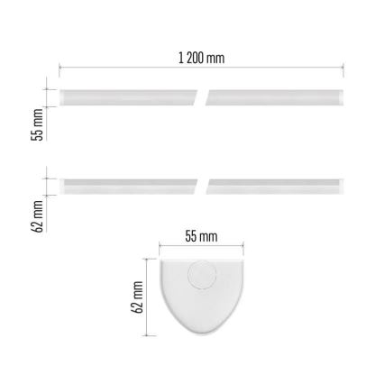 LED світильник під шафу LED/40W/230V 4000K 120 см