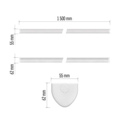 LED світильник під шафу LED/60W/230V 4000K 150 cm