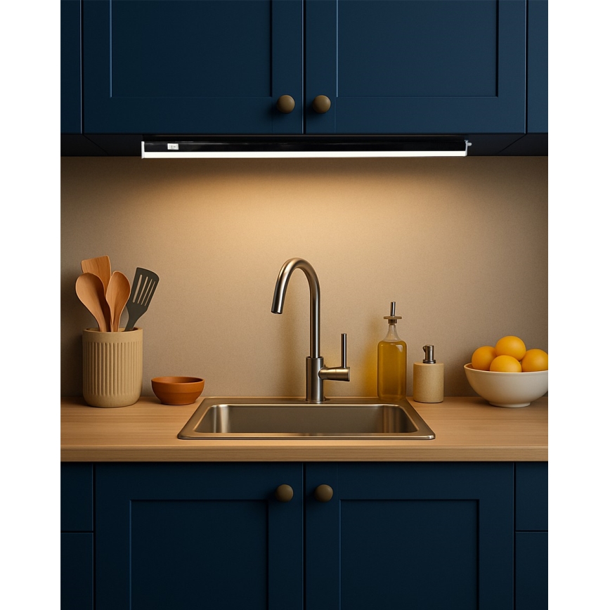 LED світильник під шафу TUBE LED/9W/230V 60 см чорний