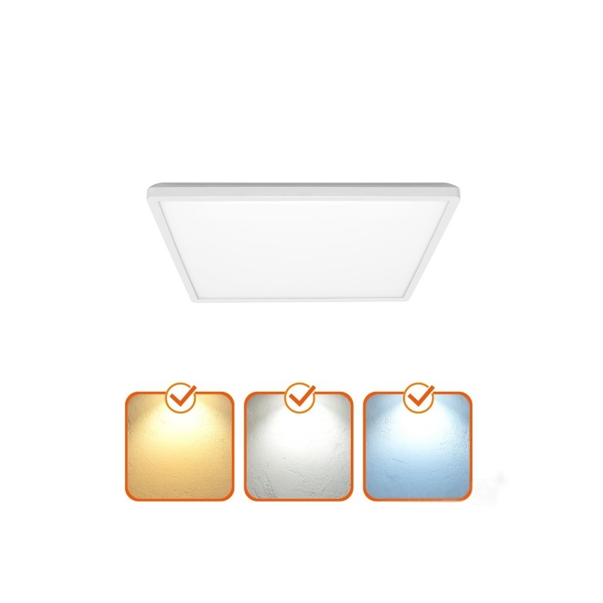 LED Світильник для ванної кімнати з датчиком руху та освітленості NIVERA LED/12W/230V IP54 3000/4000/6000K 22,5x22,5 см білий + пульт дистанційного керування