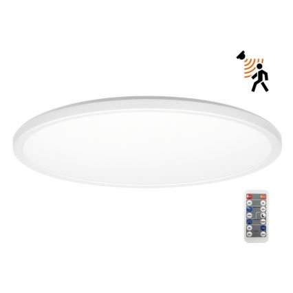 LED Світильник для ванної кімнати з датчиком руху та освітленості NIVERA LED/32W/230V IP54 3000/4000/6000K діаметр 42 см білий + пульт дистанційного керування