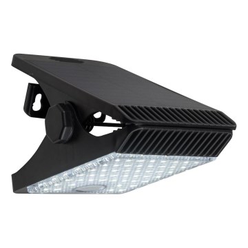 LED Світильник з датчиком руху та датчиком освітленості на сонячній батареї CLIPS LED/4W/1200 mAh 3,7V IP44 чорний