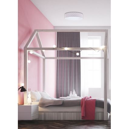 Стельовий LED світильник з регулюванням яскравості SMART GALAXY KIDS LED/24W/230V 3000-6500K зірочки рожевий/білий + дистанційне керування