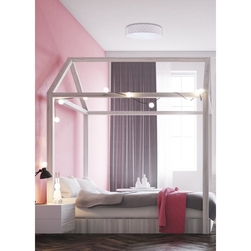 Стельовий LED світильник з регулюванням яскравості SMART GALAXY KIDS LED/24W/230V 3000-6500K зірочки рожевий/білий + дистанційне керування