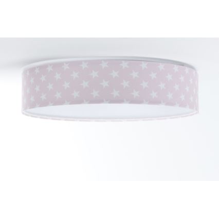 Стельовий LED світильник з регулюванням яскравості SMART GALAXY KIDS LED/24W/230V 3000-6500K зірочки рожевий/білий + дистанційне керування