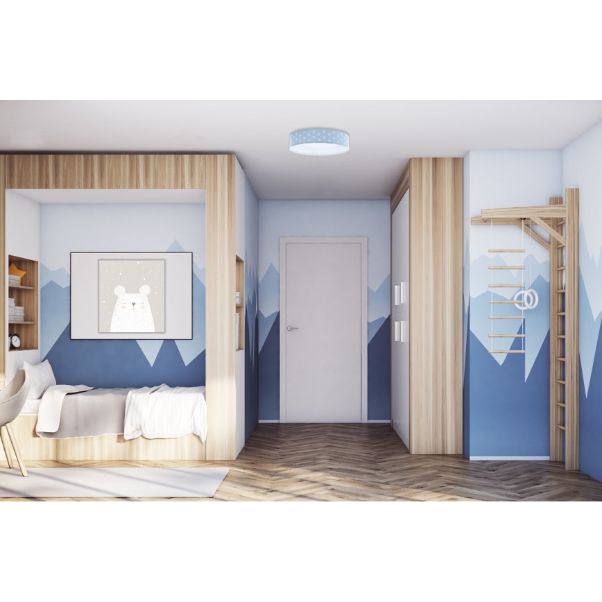 Стельовий LED світильник з регулюванням яскравості SMART GALAXY KIDS LED/24W/230V 3000-6500K зірочки синій/білий + дистанційне керування