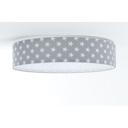 LED стельовий світильник з регулюванням яскравості SMART GALAXY KIDS LED/24W/230V 3000-6500K зірочки сірий/білий + дистанційне керування