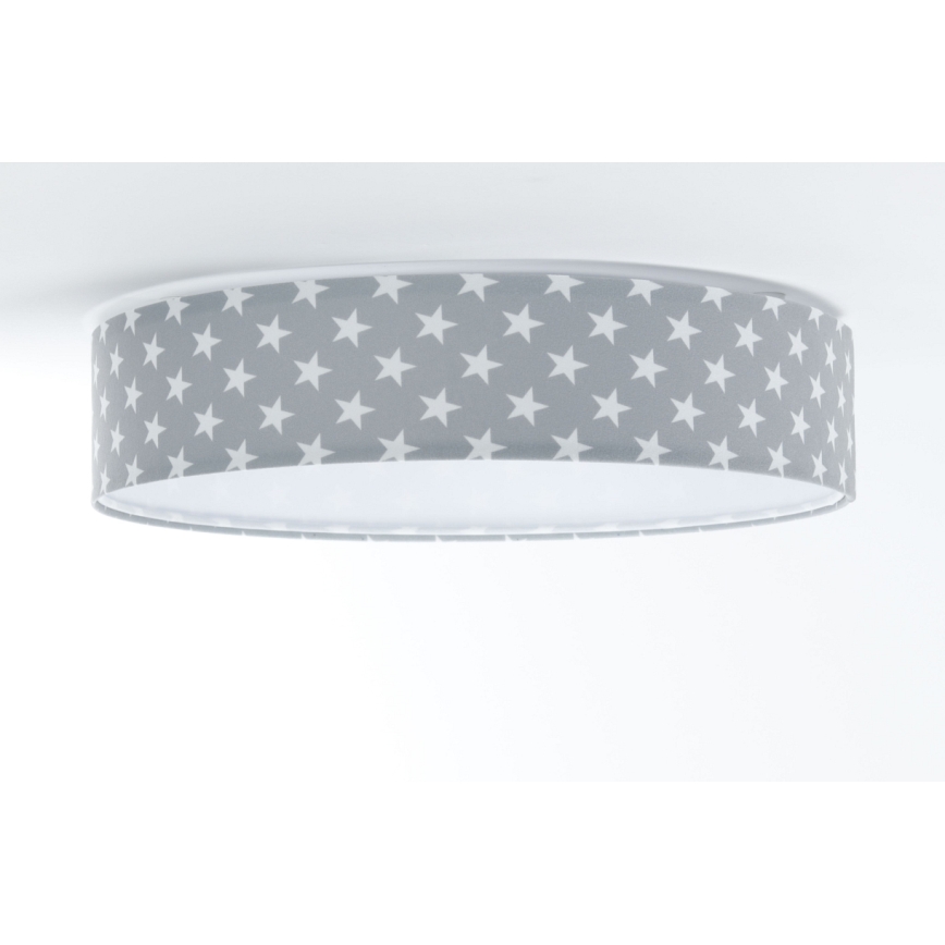 LED стельовий світильник з регулюванням яскравості SMART GALAXY KIDS LED/24W/230V 3000-6500K зірочки сірий/білий + дистанційне керування