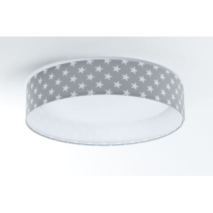 LED стельовий світильник з регулюванням яскравості SMART GALAXY KIDS LED/24W/230V 3000-6500K зірочки сірий/білий + дистанційне керування