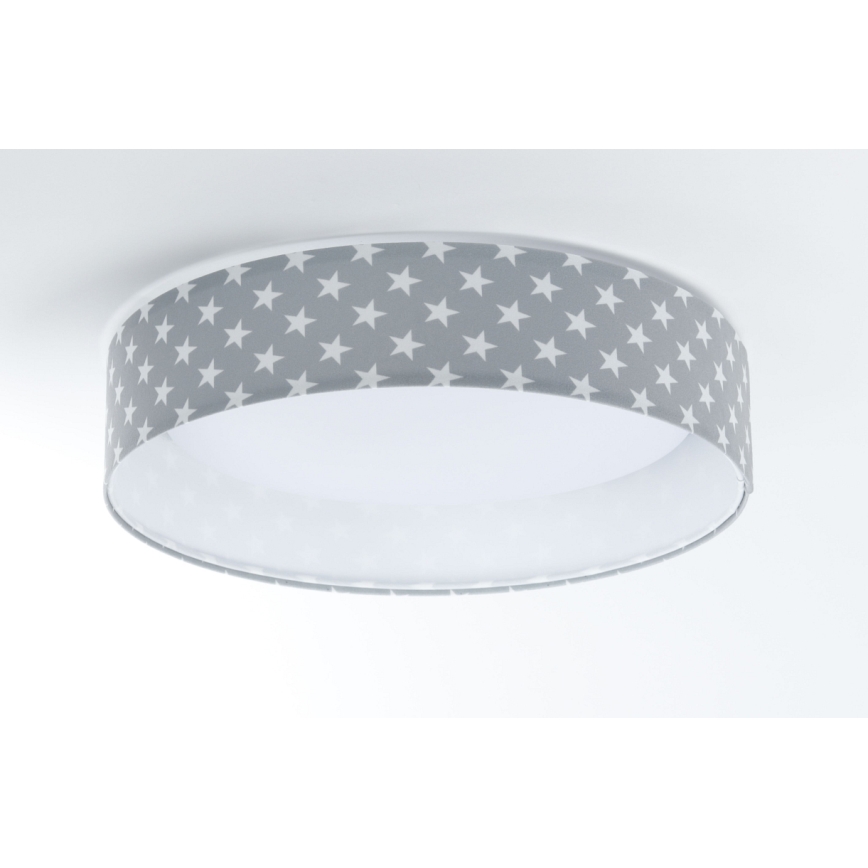 LED стельовий світильник з регулюванням яскравості SMART GALAXY KIDS LED/24W/230V 3000-6500K зірочки сірий/білий + дистанційне керування
