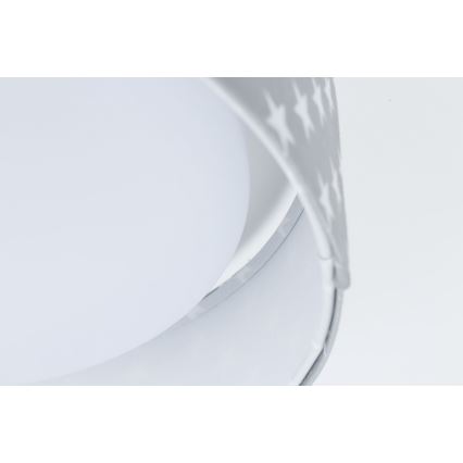 LED стельовий світильник з регулюванням яскравості SMART GALAXY KIDS LED/24W/230V 3000-6500K зірочки сірий/білий + дистанційне керування