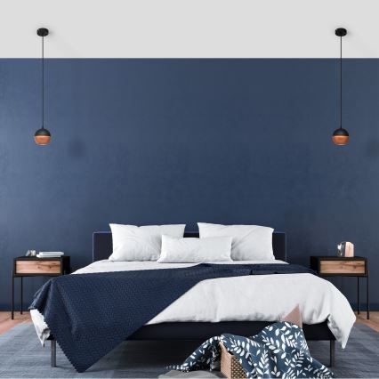 LED Світлодіодна підвісна люстра MIDWAY 1xGU10/4,8W/230V чорний/мідний