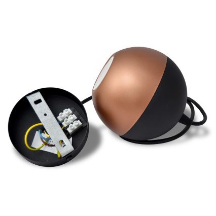 LED Світлодіодна підвісна люстра MIDWAY 1xGU10/4,8W/230V чорний/мідний