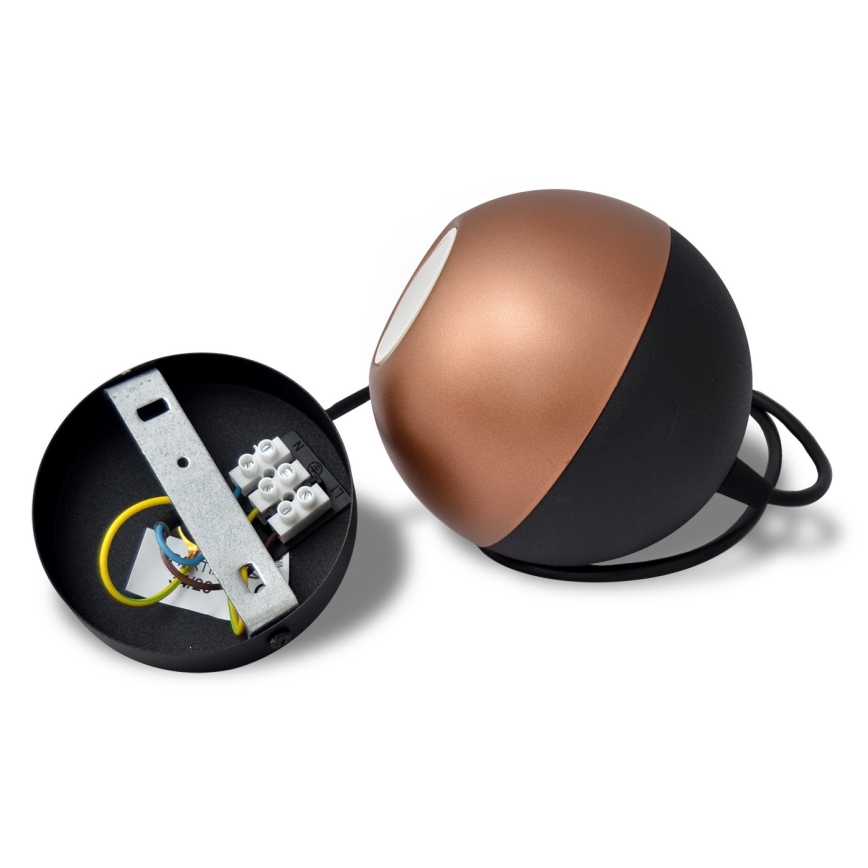 LED Світлодіодна підвісна люстра MIDWAY 1xGU10/4,8W/230V чорний/мідний
