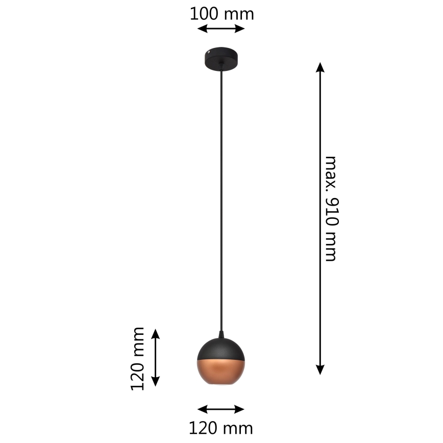 LED Світлодіодна підвісна люстра MIDWAY 1xGU10/4,8W/230V чорний/мідний