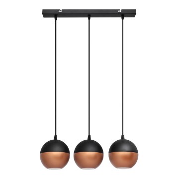 LED Світлодіодна підвісна люстра MIDWAY 3xGU10/4,8W/230V чорний/мідний