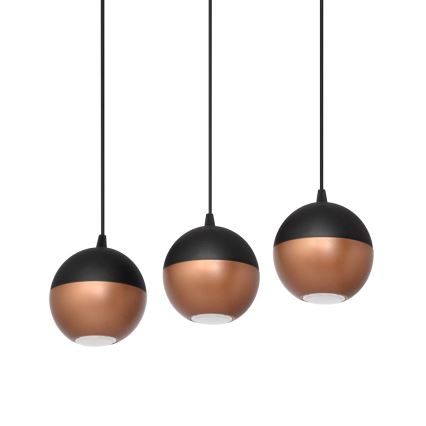 LED Світлодіодна підвісна люстра MIDWAY 3xGU10/4,8W/230V чорний/мідний
