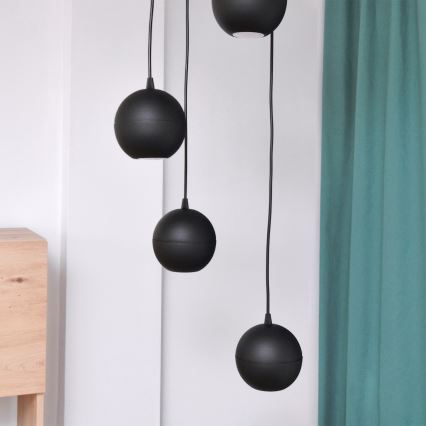 LED Світлодіодна підвісна люстра MIDWAY 4xGU10/4,8W/230V чорний