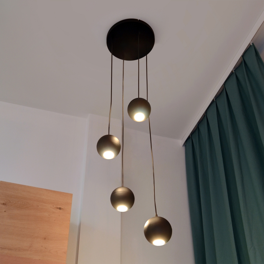 LED Світлодіодна підвісна люстра MIDWAY 4xGU10/4,8W/230V чорний