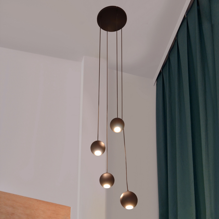 LED Світлодіодна підвісна люстра MIDWAY 4xGU10/4,8W/230V чорний