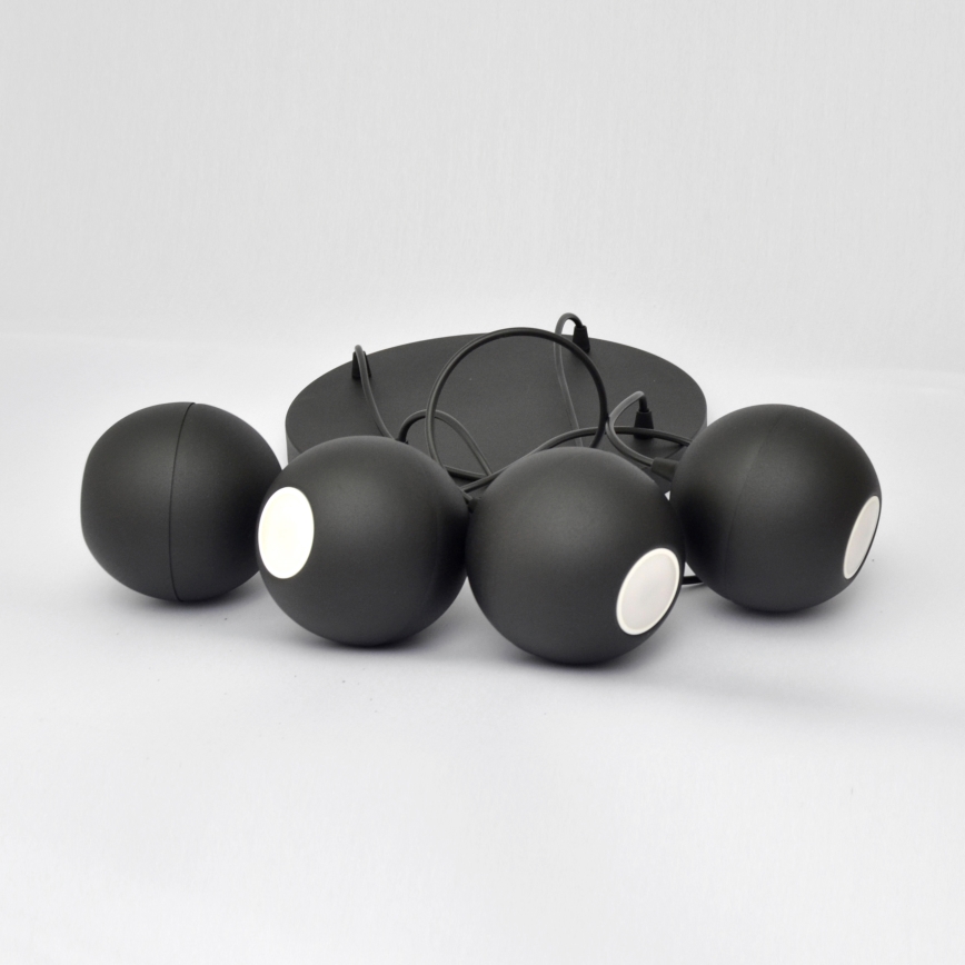 LED Світлодіодна підвісна люстра MIDWAY 4xGU10/4,8W/230V чорний