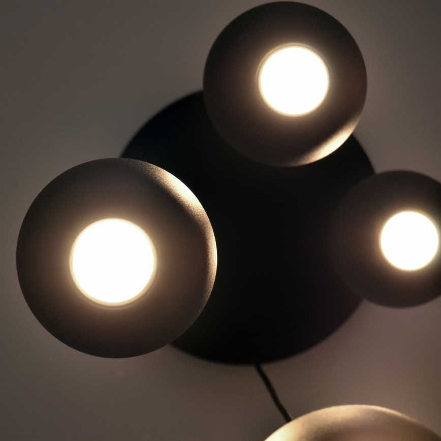 LED Світлодіодна підвісна люстра MIDWAY 4xGU10/4,8W/230V чорний