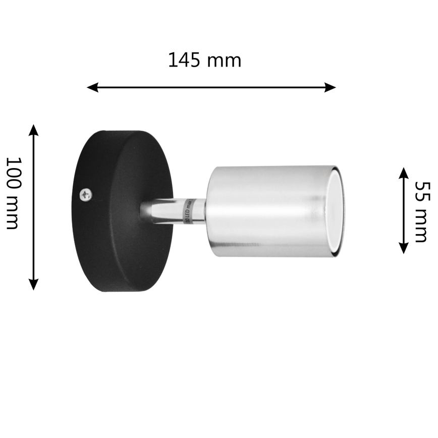 LED Світлодіодний настінний точковий світильник TUNE 1xGU10/4,8W/230V матовий хром/чорний
