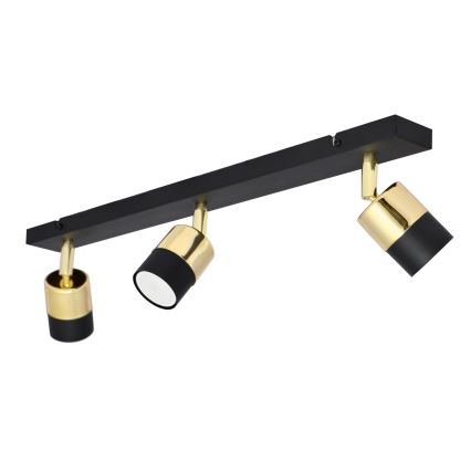 LED Світлодіодний точковий світильник TUBSSON 3xGU10/4,8W/230V чорний/золотий