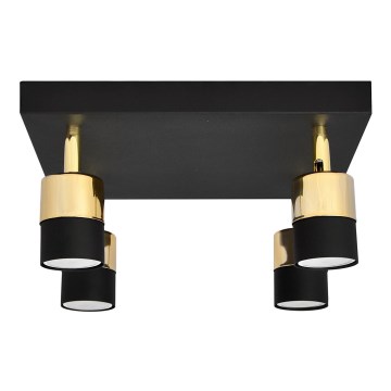 LED Світлодіодний точковий світильник TUBSSON 4xGU10/4,8W/230V чорний/золотий