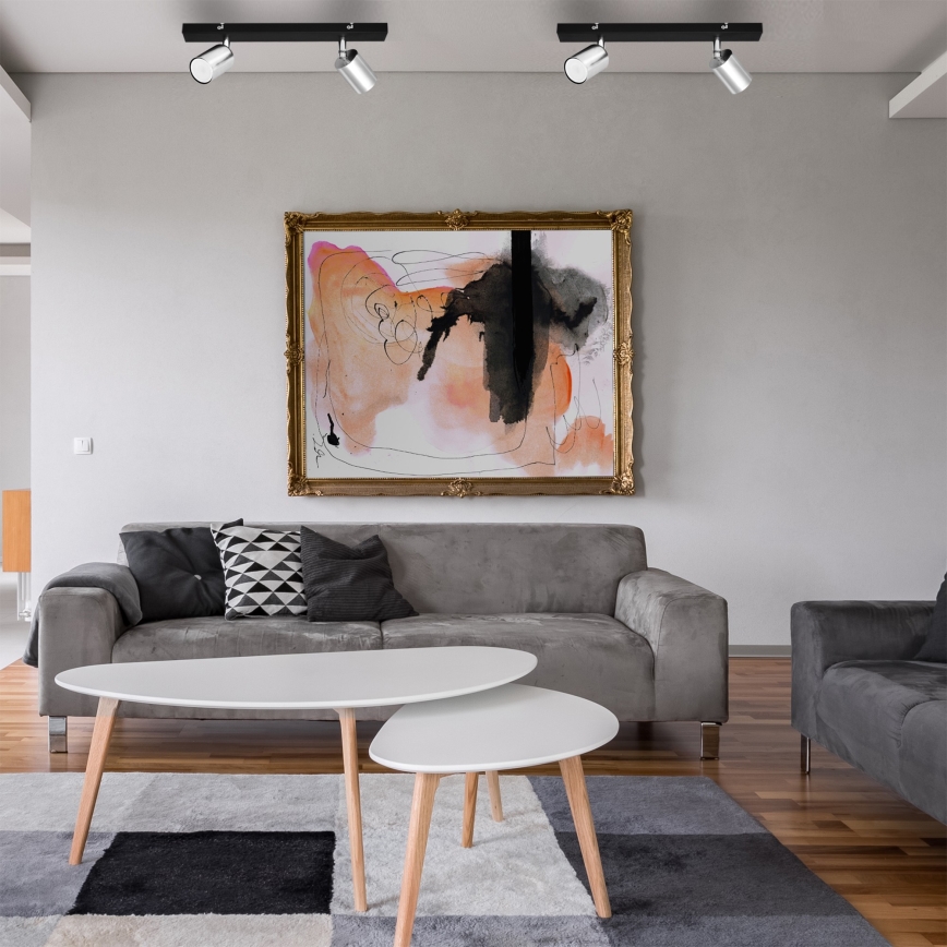 LED Світлодіодний точковий світильник TUNE 2xGU10/4,8W/230V матовий хром/чорний