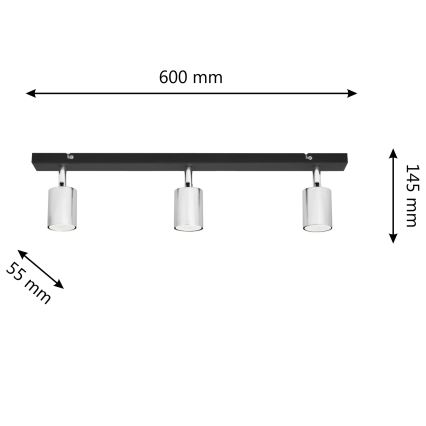 LED Світлодіодний точковий світильник TUNE 3xGU10/4,8W/230V матовий хром/чорний