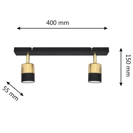 LED Світлодіодний точковий світильник TUBSSON 2xGU10/4,8W/230V чорний/золотий
