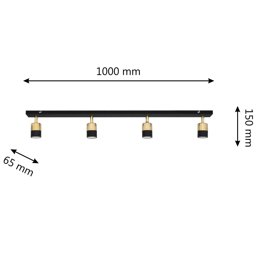 LED Світлодіодний точковий світильник TUBSSON 4xGU10/4,8W/230V чорний/золотий