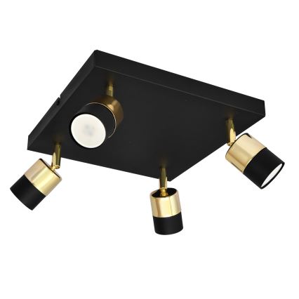 LED Світлодіодний точковий світильник TUBSSON 4xGU10/4,8W/230V чорний/золотий