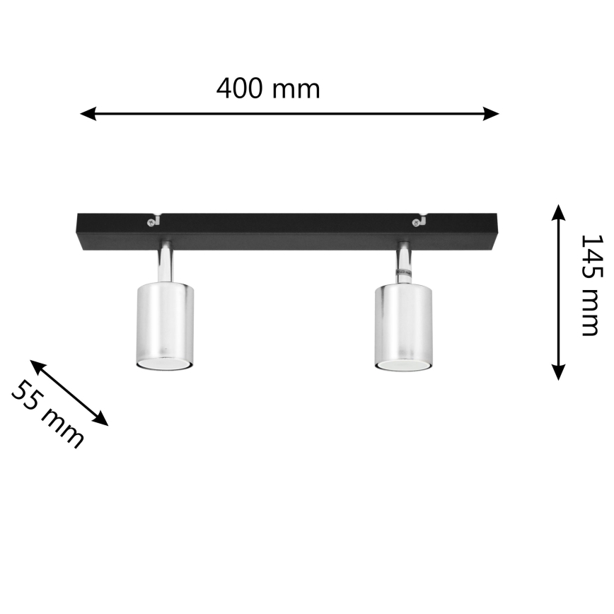 LED Світлодіодний точковий світильник TUNE 2xGU10/4,8W/230V матовий хром/чорний