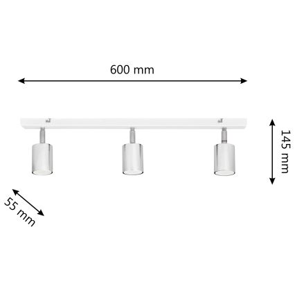 LED Світлодіодний точковий світильник TUNE 3xGU10/4,8W/230V матовий хром/білий