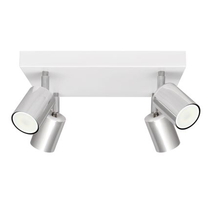 LED Світлодіодний точковий світильник TUNE 4xGU10/4,8W/230V матовий хром/білий