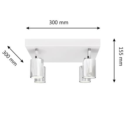 LED Світлодіодний точковий світильник TUNE 4xGU10/4,8W/230V матовий хром/білий