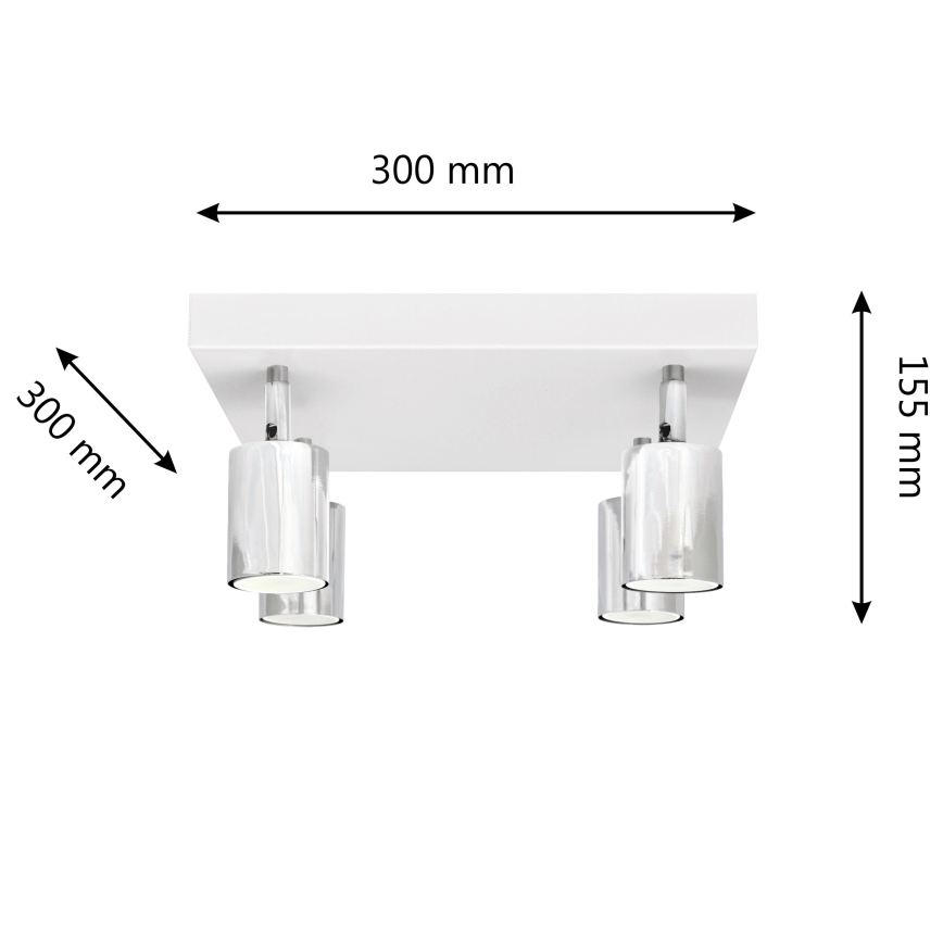 LED Світлодіодний точковий світильник TUNE 4xGU10/4,8W/230V матовий хром/білий