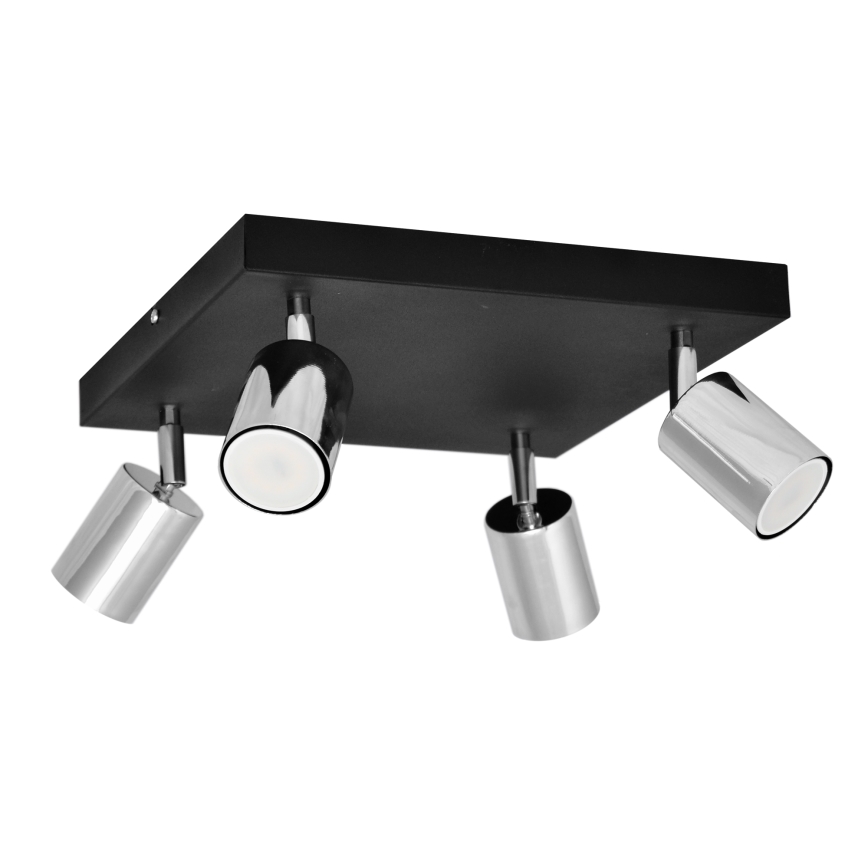LED Світлодіодний точковий світильник TUNE 4xGU10/4,8W/230V матовий хром/чорний