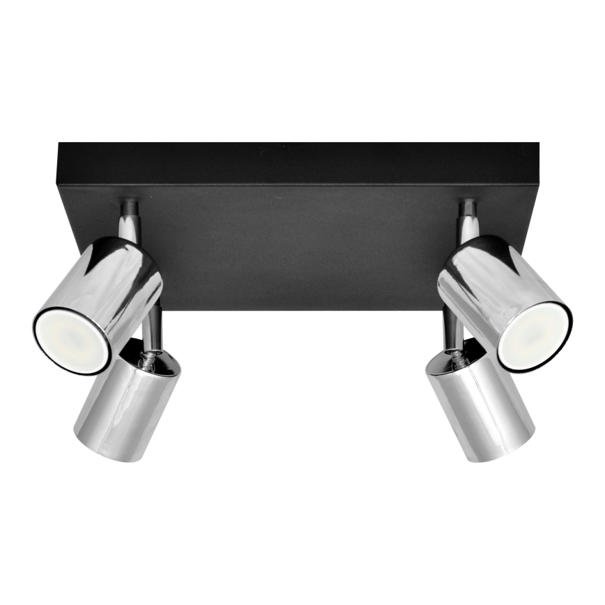 LED Світлодіодний точковий світильник TUNE 4xGU10/4,8W/230V матовий хром/чорний